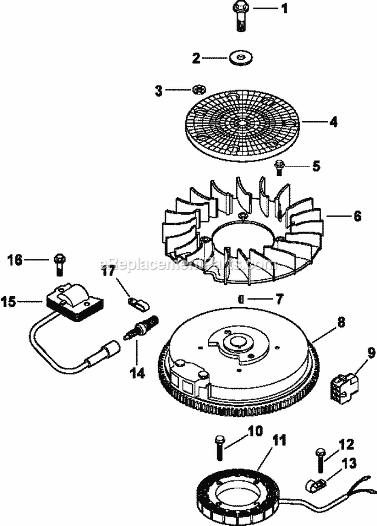 Page J Diagram and Parts List for CV460-26509  Kohler Engine