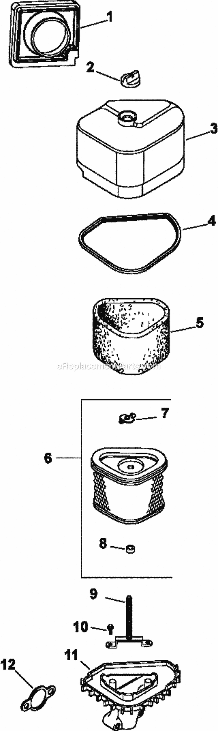Page A Diagram and Parts List for CV460-26521  Kohler Engine