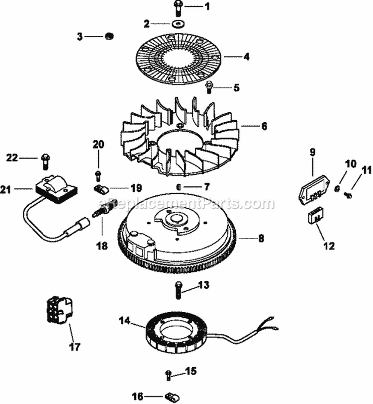 Page K Diagram and Parts List for CV460-26503  Kohler Engine