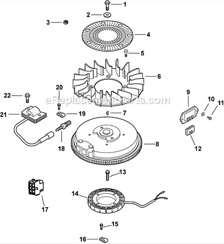 Ignition_Electrical Diagram and Parts List for CV490-27508  Kohler Engine