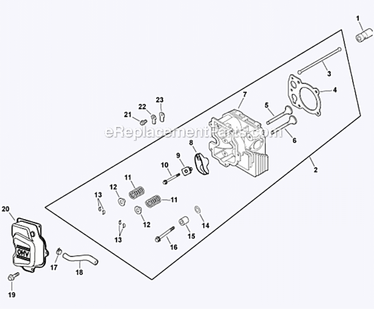 Head_Valve_Breather Diagram and Parts List for CV490-27508  Kohler Engine