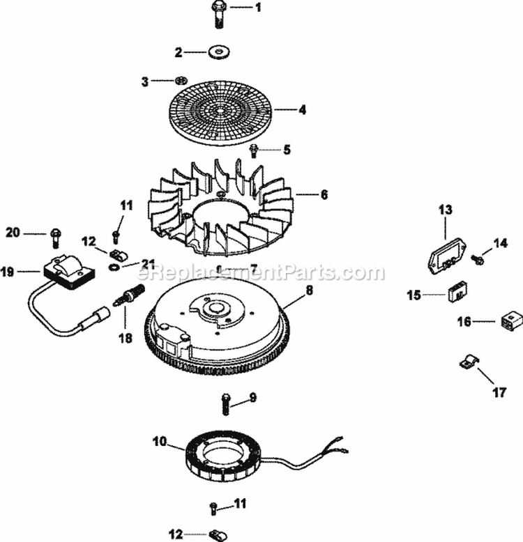 Page J Diagram and Parts List for CV460-26514  Kohler Engine