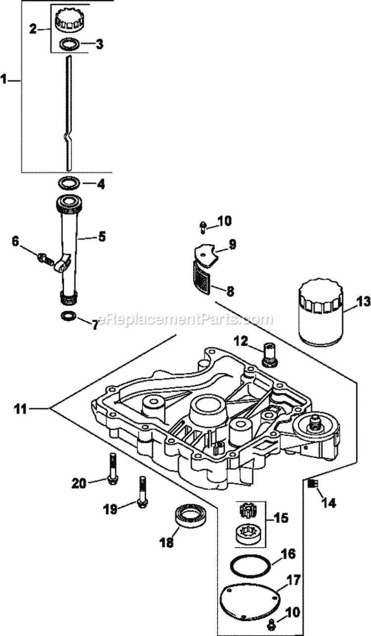 Page K Diagram and Parts List for CV461-26504  Kohler Engine