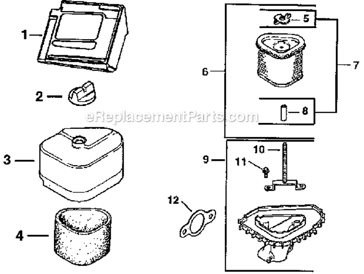 Page B Diagram and Parts List for CV490 27508 Kohler Engine