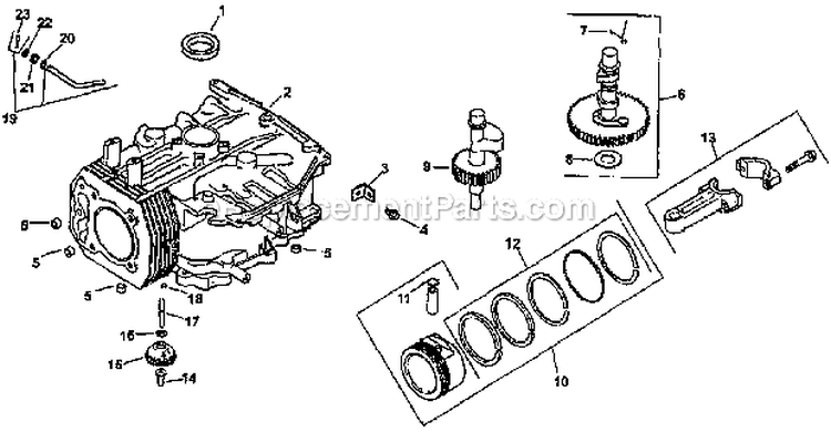 Page F Diagram and Parts List for CV490 27508 Kohler Engine