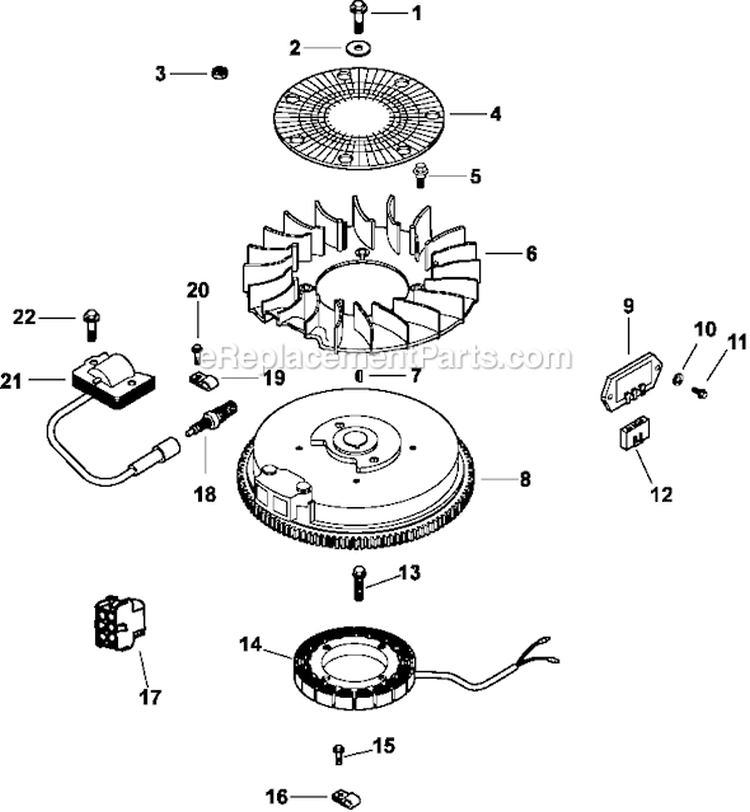 Page J Diagram and Parts List for CV491-27501  Kohler Engine
