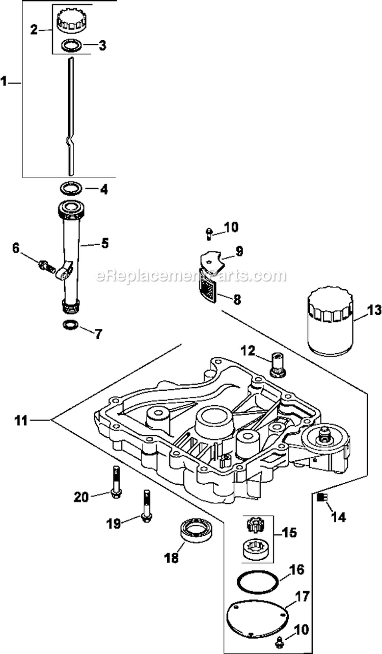 Page K Diagram and Parts List for CV491-27501  Kohler Engine