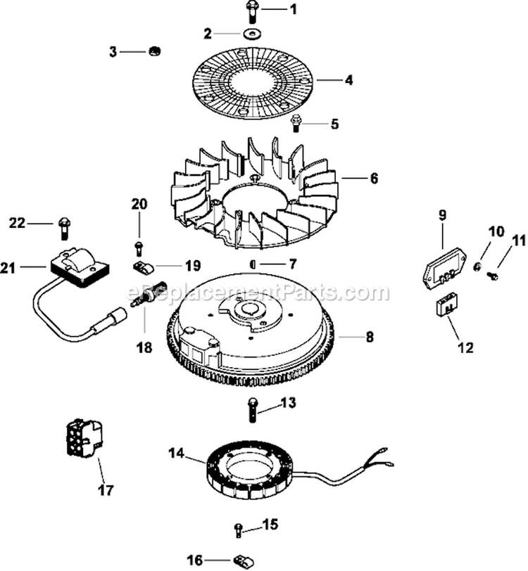 Page J Diagram and Parts List for CV491-27502  Kohler Engine