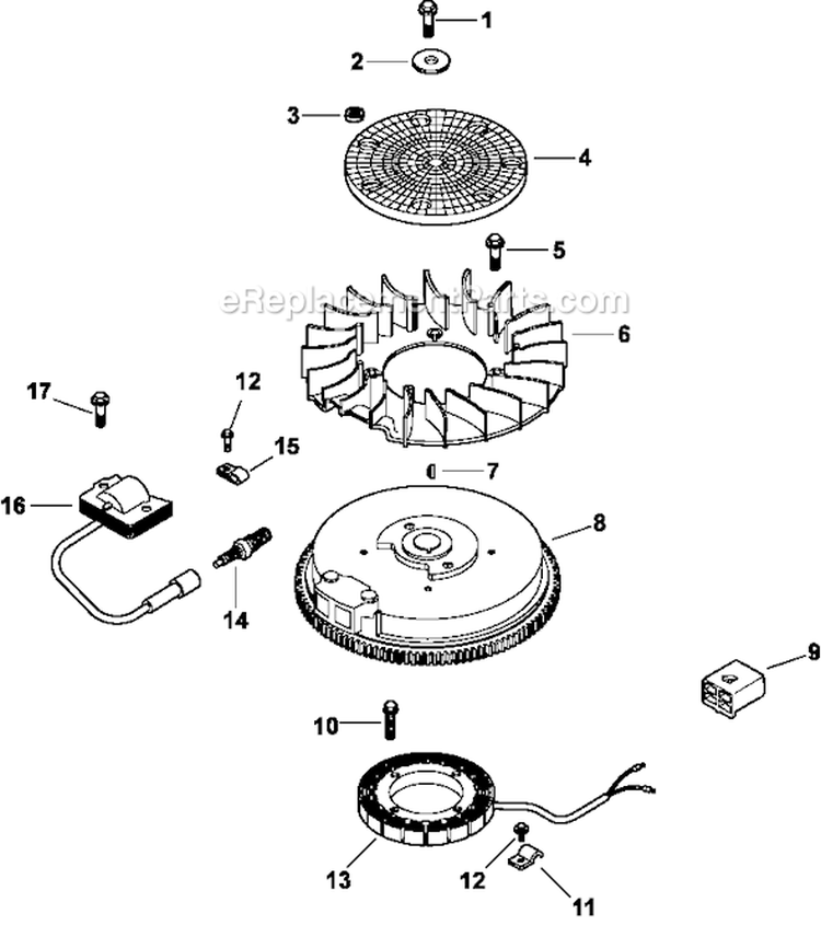 Page J Diagram and Parts List for CV492-27517 CV492S-27517 Kohler Engine