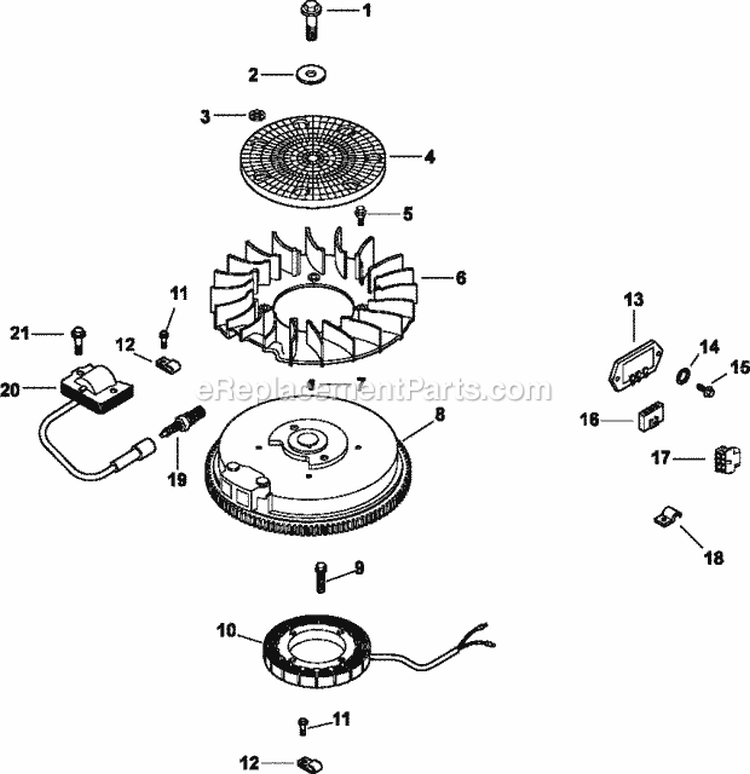 Page K Diagram and Parts List for CV492-27544  Kohler Engine