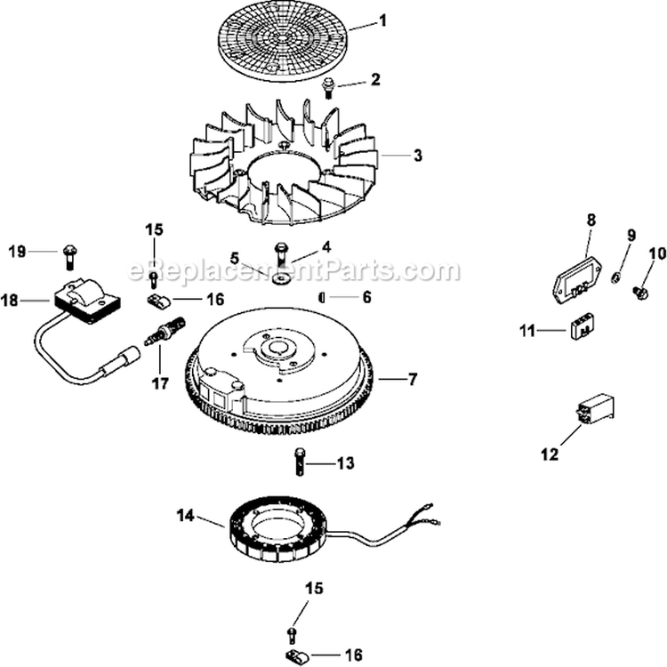 Page J Diagram and Parts List for CV493-27521  Kohler Engine