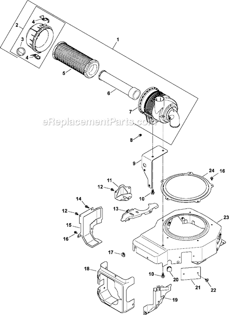 Page B Diagram and Parts List for CV493-27524  Kohler Engine