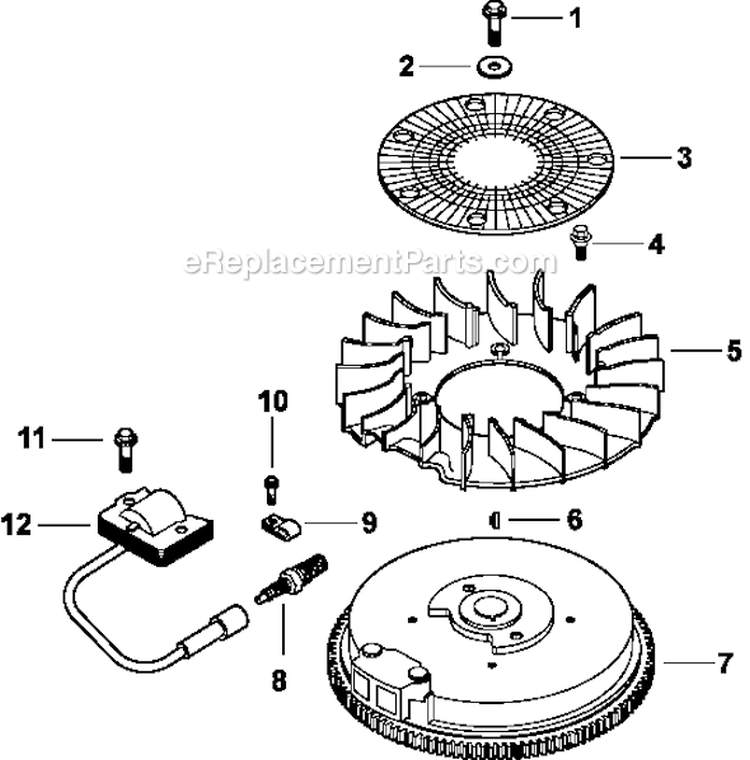 Page J Diagram and Parts List for CV493-27530  Kohler Engine