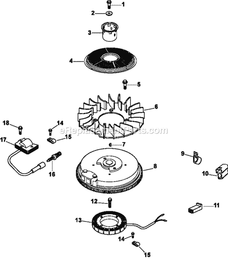 Page J Diagram and Parts List for CV493-27543  Kohler Engine