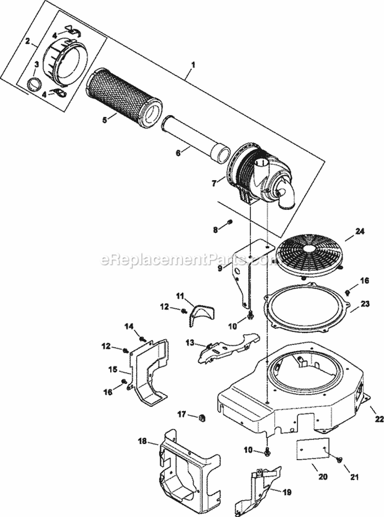 Page B Diagram and Parts List for CV493-27545  Kohler Engine