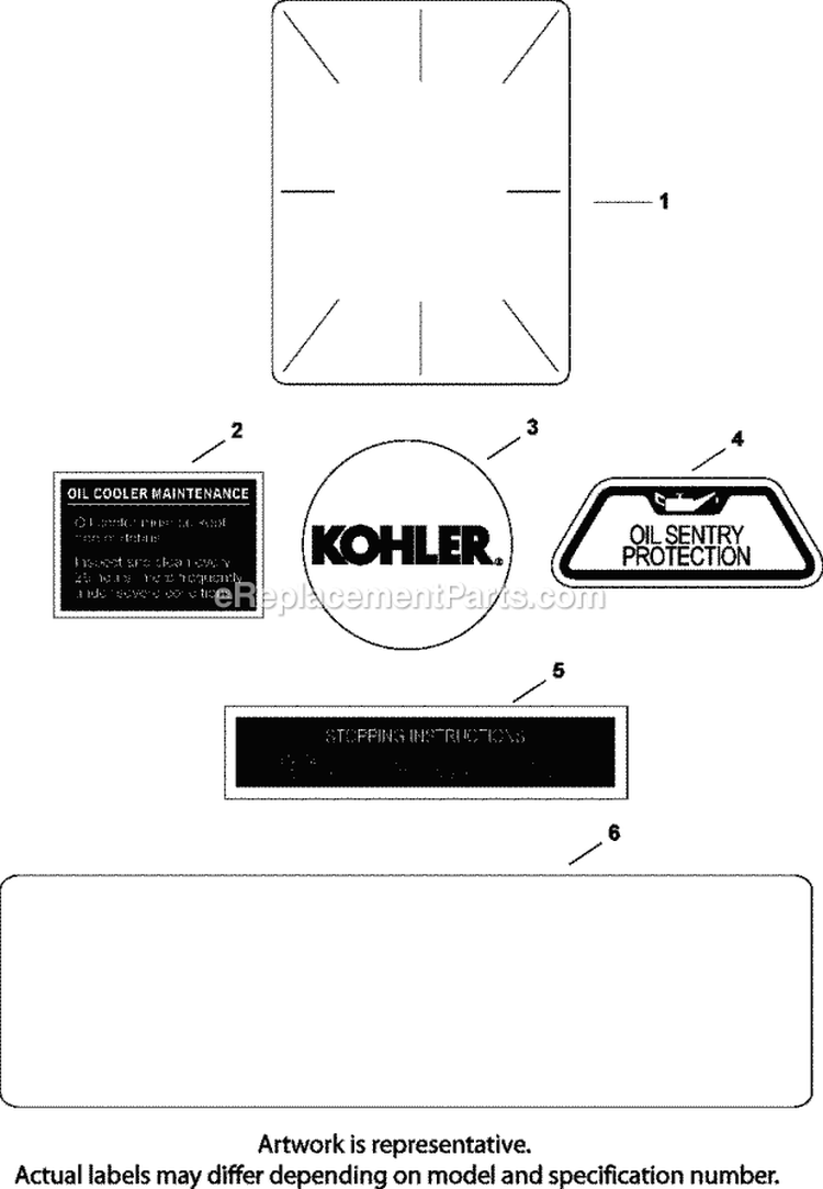 Page E Diagram and Parts List for CV640-0017  Kohler Engine