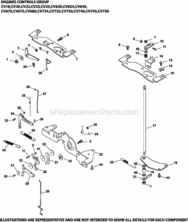 Page F Diagram and Parts List for CV640-3033  Kohler Engine