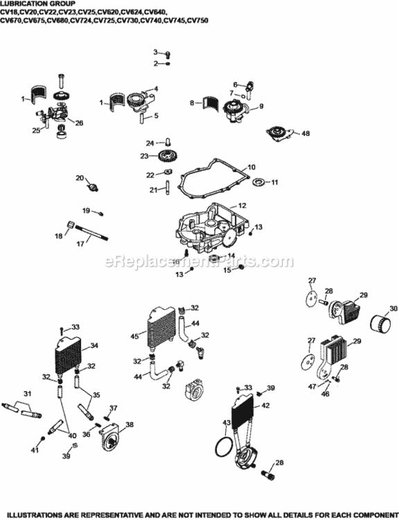 Lubrication_Group-Composite_Cv18-750 Diagram and Parts List for CV640-3037  Kohler Engine