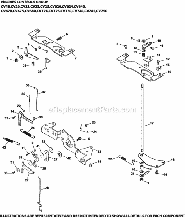 Engine_Controls9-24-346_Cv18-750 Diagram and Parts List for CV640-3037  Kohler Engine