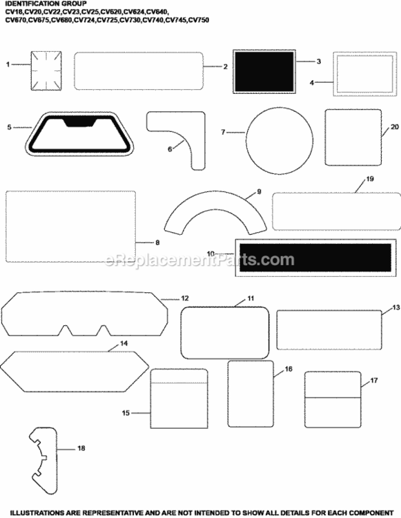 Identification_Group_12-24-554_Cv18-750 Diagram and Parts List for CV640-3037  Kohler Engine