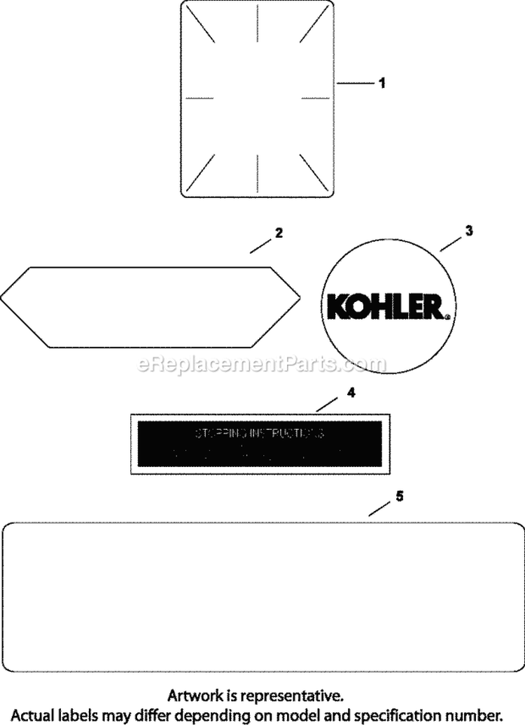 Page E Diagram and Parts List for CV22-75500  Kohler Engine