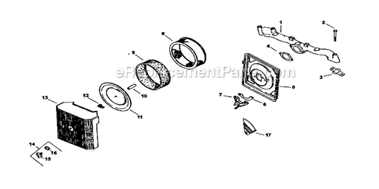Air Intake Diagram and Parts List for CV674-75544  Kohler Engine