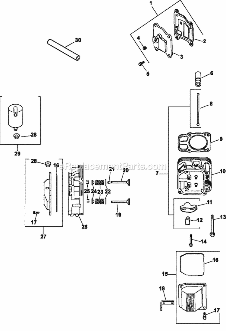 Page E Diagram and Parts List for CV675-75532  Kohler Engine