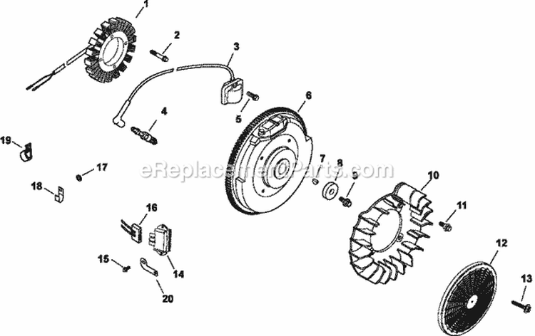 Page J Diagram and Parts List for CV680-0025  Kohler Engine