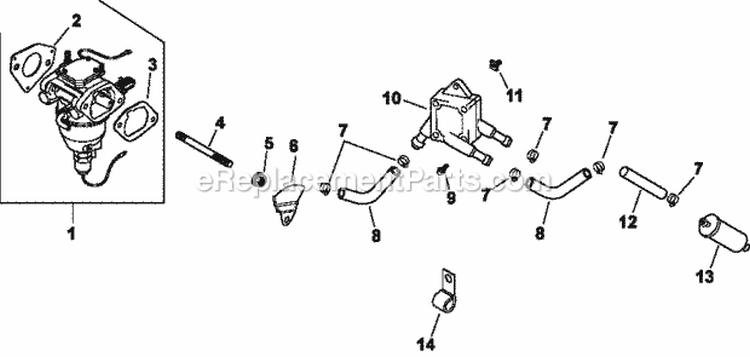 Page H Diagram and Parts List for CV22-75597  Kohler Engine