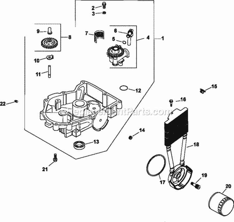 Page K Diagram and Parts List for CV23-75621  Kohler Engine