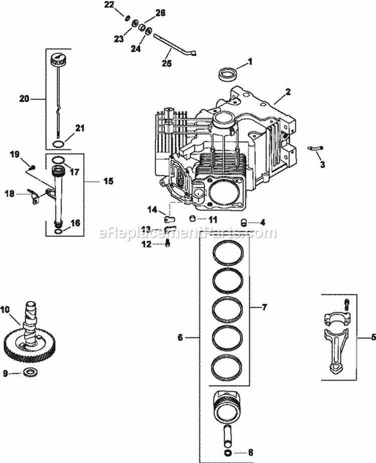 Page D Diagram and Parts List for CV23-75513  Kohler Engine