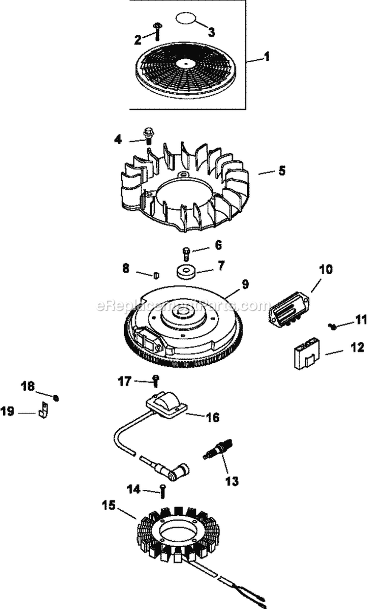 Page J Diagram and Parts List for CV23-75613  Kohler Engine