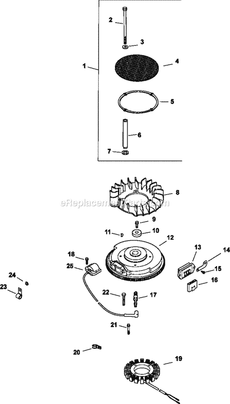 Page J Diagram and Parts List for CV23-75618  Kohler Engine