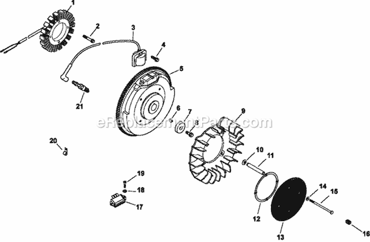 Page K Diagram and Parts List for CH730-0153  Kohler Engine