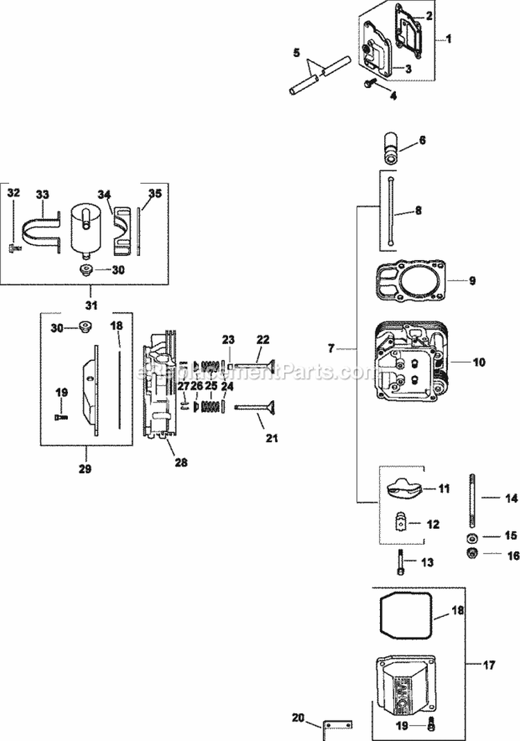 Page J Diagram and Parts List for CV23-75623  Kohler Engine