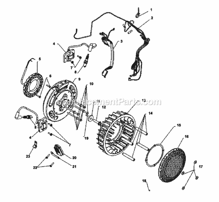 Page K Diagram and Parts List for CV680-3036  Kohler Engine