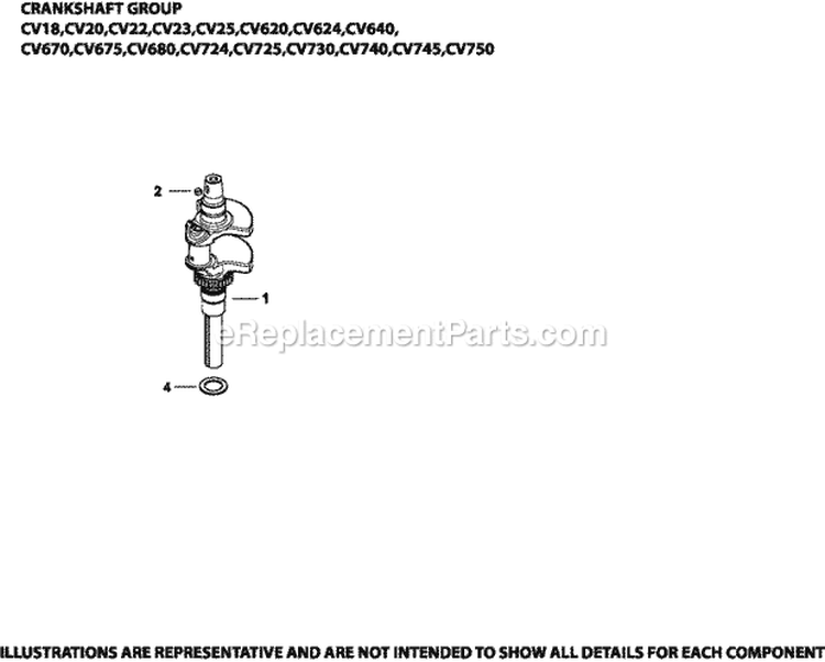 Page D Diagram and Parts List for CV640-3033  Kohler Engine
