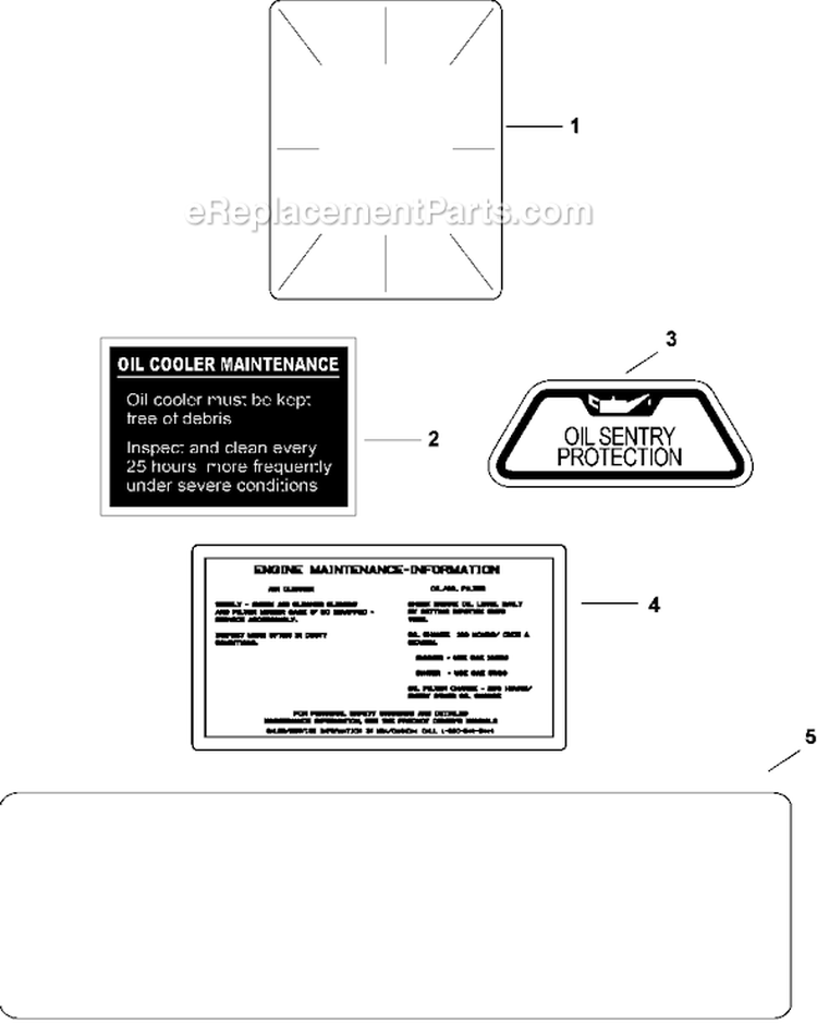 Decals Diagram and Parts List for CV730-0005  Kohler Engine