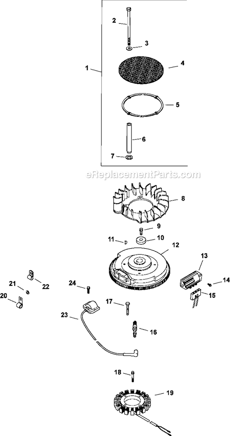 Page J Diagram and Parts List for CV730-0007  Kohler Engine