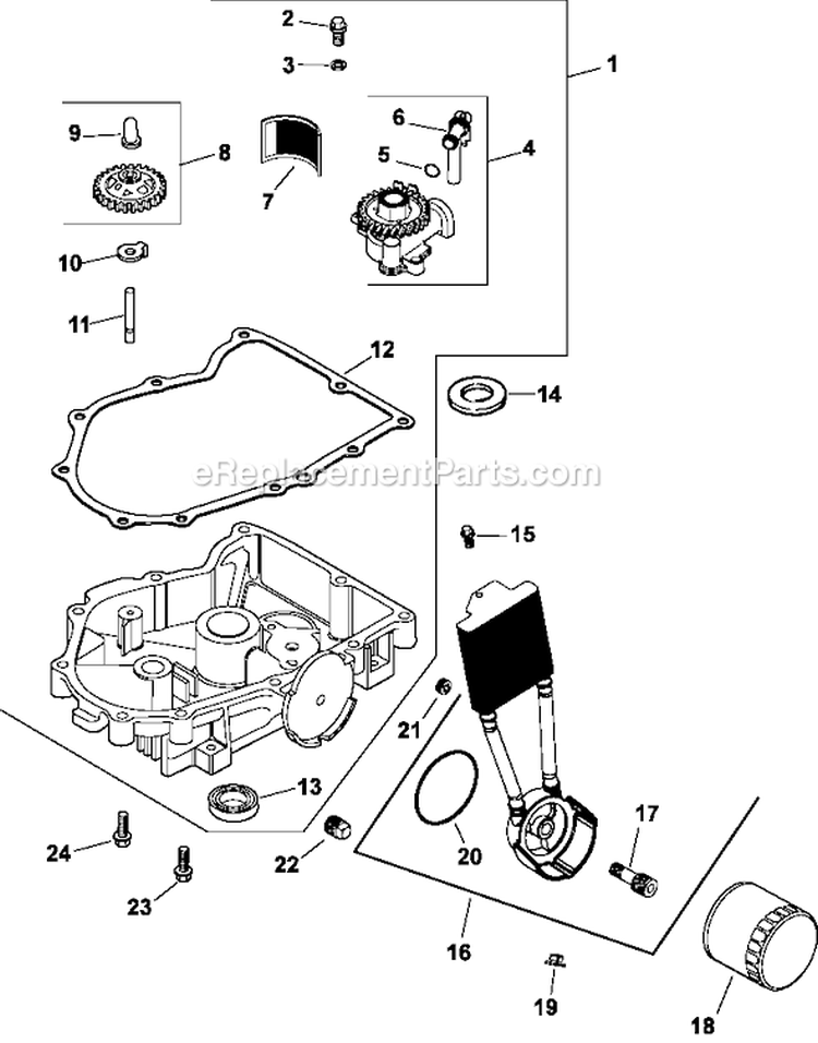 Page K Diagram and Parts List for CV730-0007  Kohler Engine