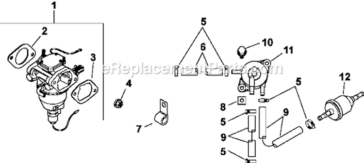 Page H Diagram and Parts List for CV730-0007  Kohler Engine