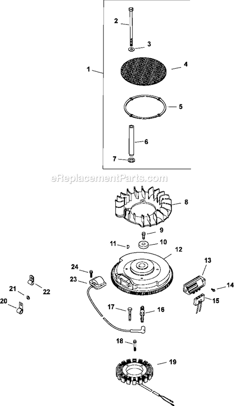 Page J Diagram and Parts List for CV730-0010  Kohler Engine
