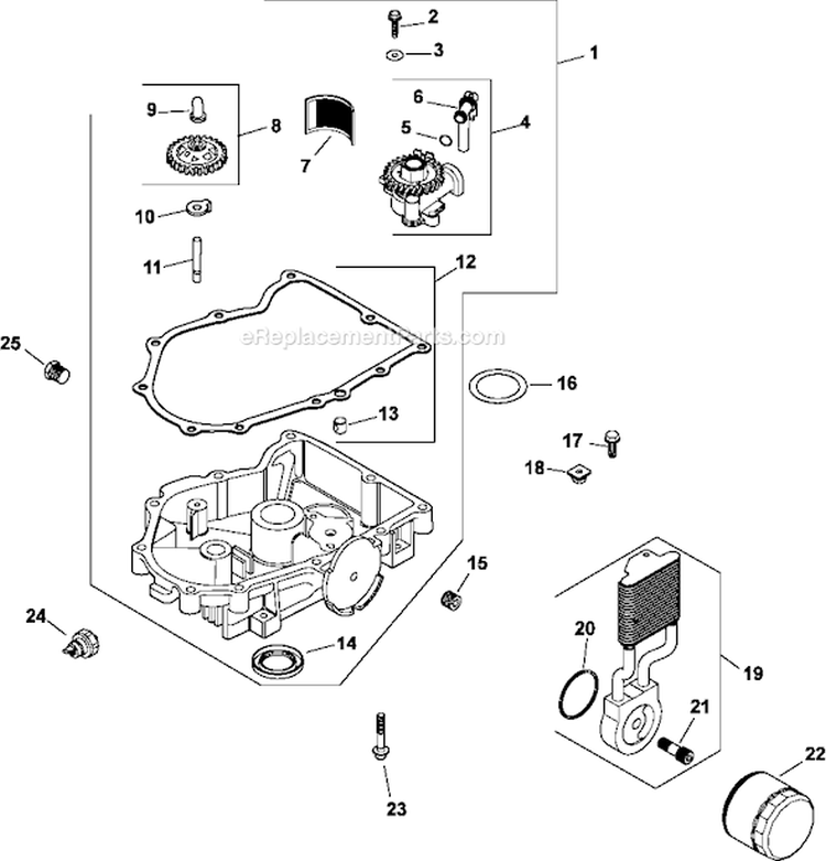 Page K Diagram and Parts List for CV730-0010  Kohler Engine