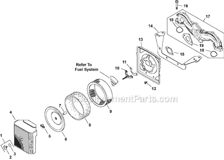 Page A Diagram and Parts List for CV730-0017  Kohler Engine