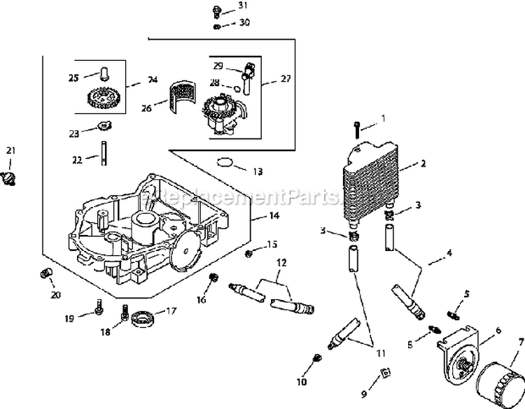 Page K Diagram and Parts List for CV730-0019  Kohler Engine
