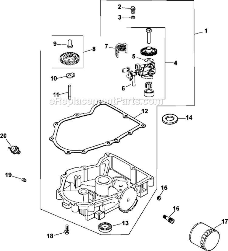 Page K Diagram and Parts List for CV730-0021  Kohler Engine