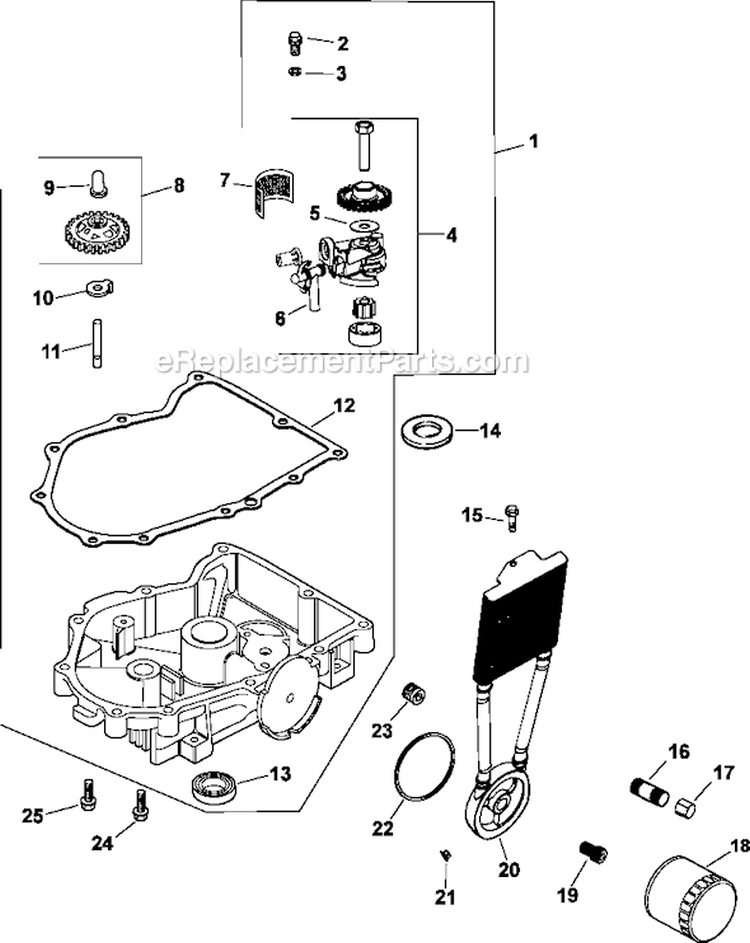 Page K Diagram and Parts List for CV730-0022  Kohler Engine