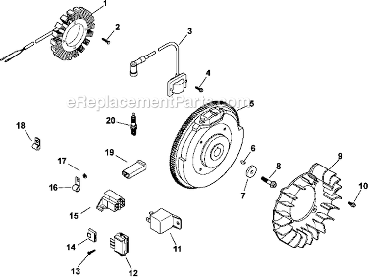 Page J Diagram and Parts List for CV730-0024  Kohler Engine