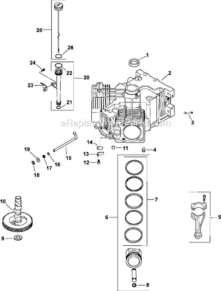 Page C Diagram and Parts List for CV730-0025  Kohler Engine