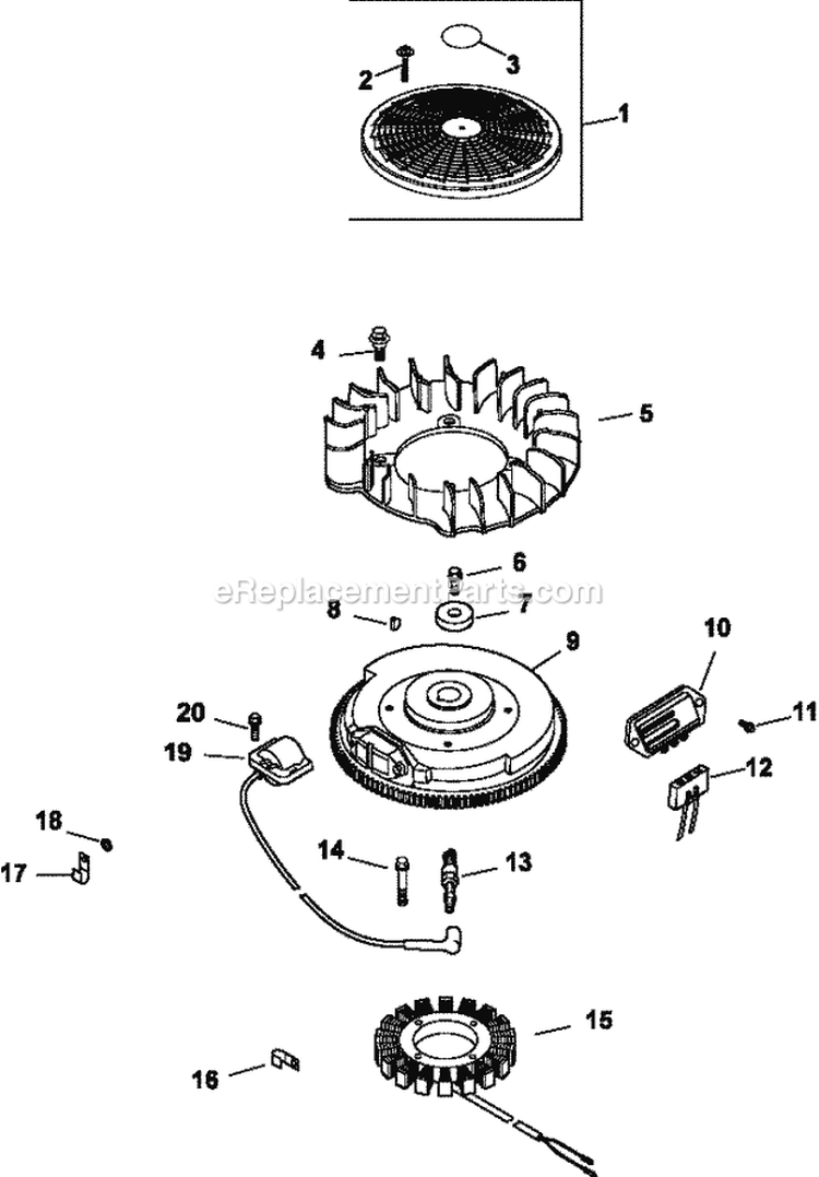 Page J Diagram and Parts List for CV730-3115  Kohler Engine